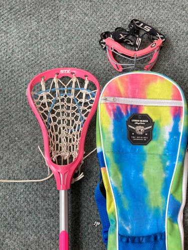Used STX Girl's Lacrosse Starter Kit | Stick, Goggles, Bag Included