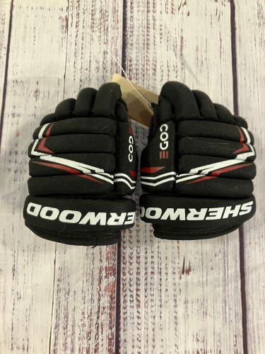 Black Youth Sher-Wood Code Encrypt 1 Pro Gloves 9" (Used)