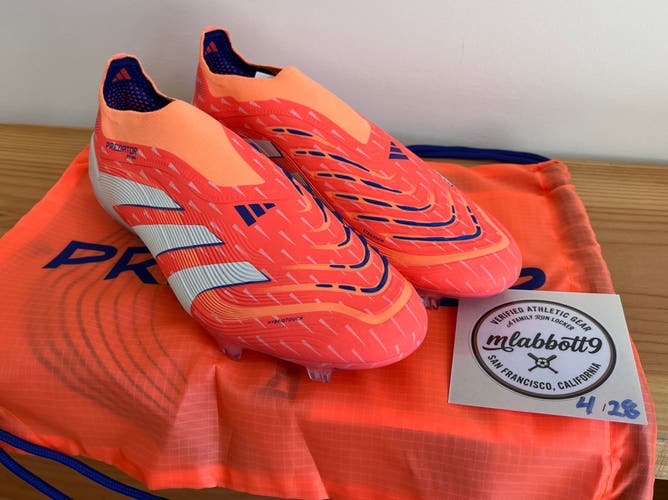 Adidas Predator Elite Laceless FG Cleats - Signal Coral - Men's Size 11 (W 12) - NEW w/Bag (JI1076)