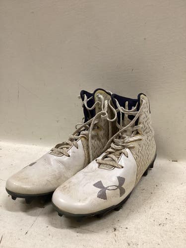 Used Under Armour Adult FB Cleats White Senior 8.5 11725-S000504051