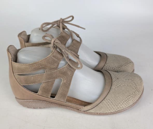 Naot Kata Tan Leather Lace Up Ankle Gladiator Sandal Shoes Women Size: 39 / 8