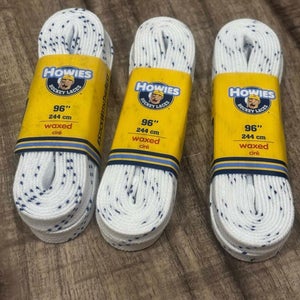 Howies Hockey 96” White Waxed Hockey Skate Laces Lot of 3 Pairs New