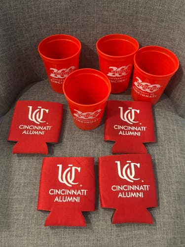 University of Cincinnati Bearcats Alumni Cups and Koozies Lot of 4 New