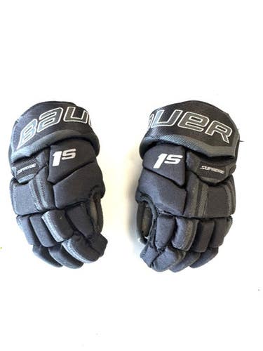 Used Bauer 1S Youth Gloves Black 9" 11860-S000311168
