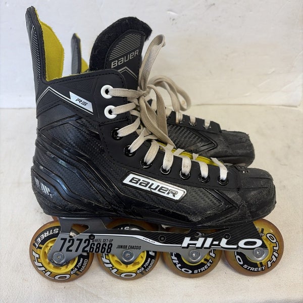 Junior Size 5 Bauer RS Inline Hockey Skates. Rollerblades. HI-LO Wheels