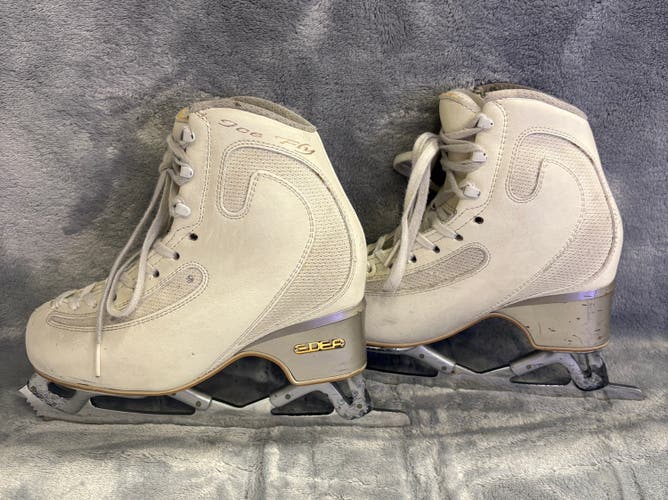 White EDEA Ice Fly Figure Skates Adult 4 (Used)