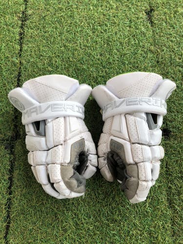 White Maverik M6 Lacrosse Gloves (Used)