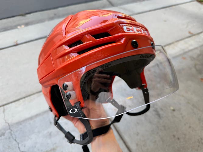 Oakley Straight Cut Small Visor (Used) - Anaheim Ducks