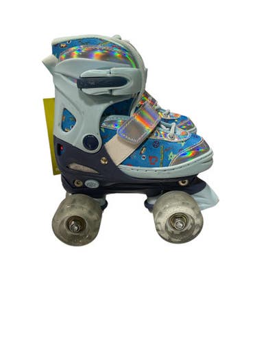 Used AEROWHEELS 2 IN 1 Child Roller Quad Skates Carolina Blue Adjustable 11847-S000034218