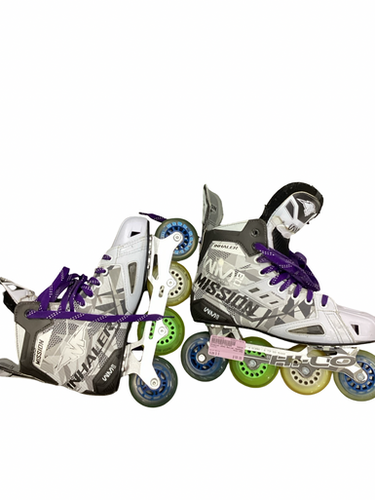 Used Mission WM03 Roller Hockey Skates White Senior 9 11613-S000185022