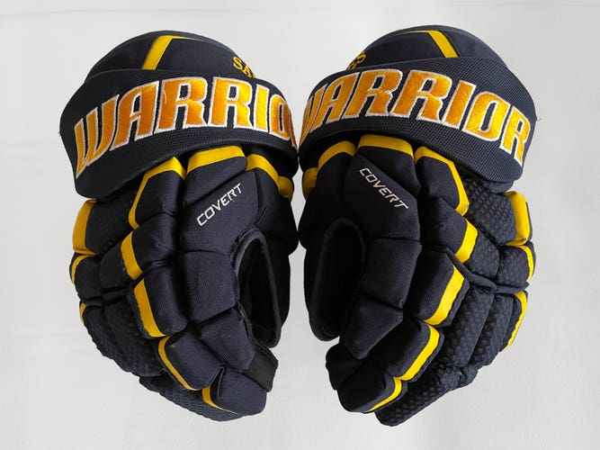 Warrior Covert QRL3 Team Gloves 14” Navy/Yellow-LaSalle Sabres (Used)