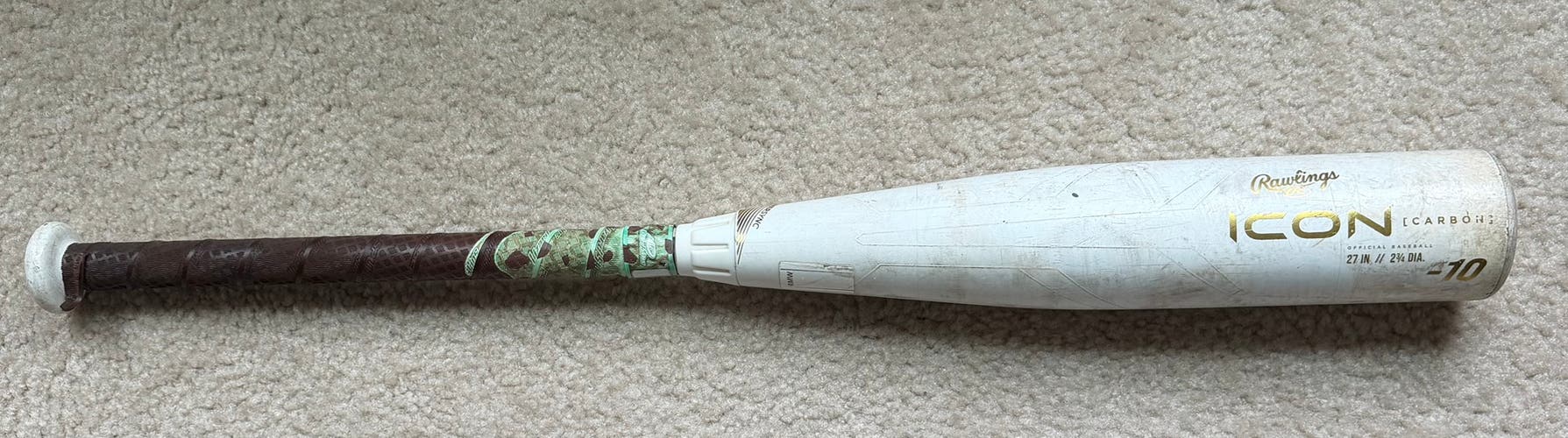 2024 Rawlings Icon Composite USSSA Certified Bat (-10) 17 oz 27" (Used)