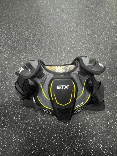 Used STX 200+ Lacrosse Shoulder Pads Black MD 11849-S000041412