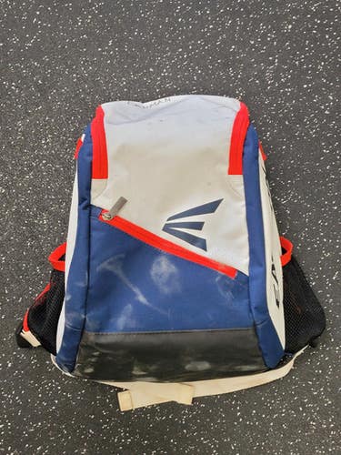 Used Easton GAME READY BB/SB Player Backpack White/Black/Royal 11849-S000041393