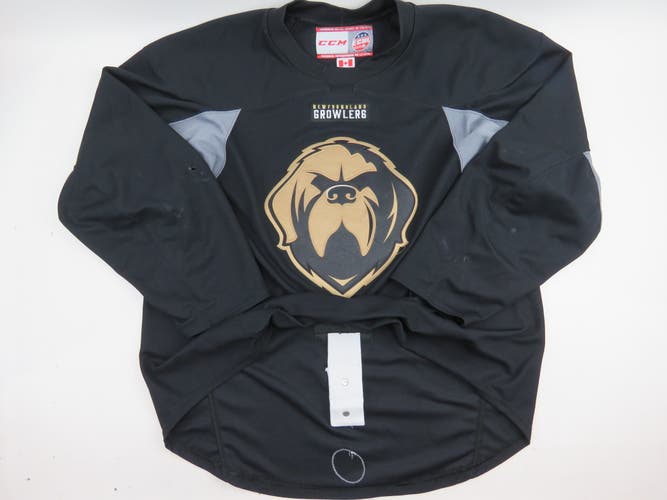 CCM Newfoundland Growlers ECHL Pro Stock Practice Worn Hockey Jersey Black 58