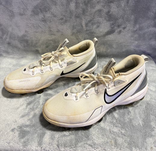 White Men's Size M 12.0 (W 13.0) Adult Nike Force Zoom Trout 8 Pro Low Top Footwear Molded Cleats (U