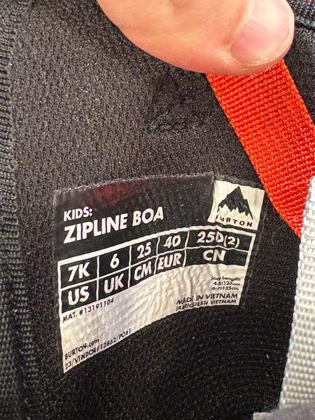 Kid's Burton Zipline Boa Snowboard Boots | Size 7K (Used