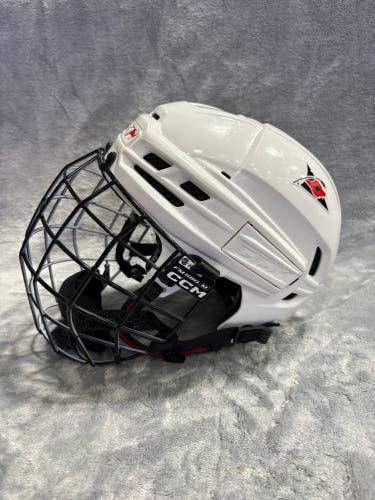 White Medium CCM Super Tacks X Helmet Pro Stock (Used)