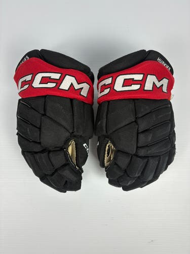 Used 13" CCM HGPJSPP Pro Stock Hockey Gloves - Black/Red