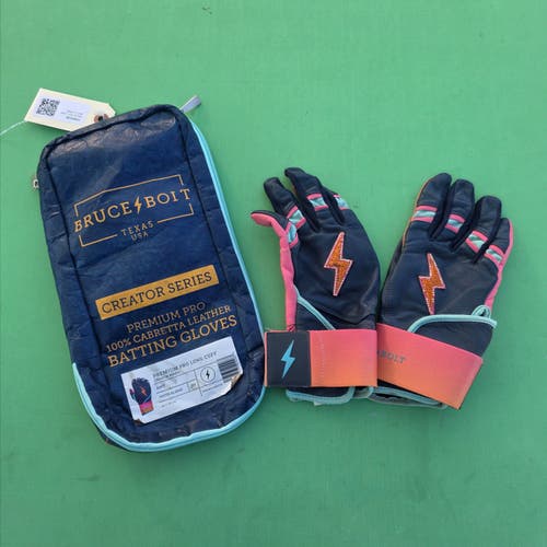 Blue XL Bruce Bolt Batting Gloves