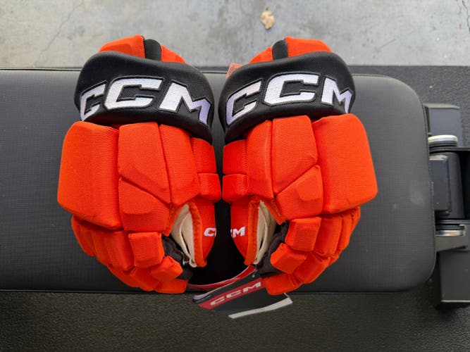 New 13” CCM HGTKPP Pro Stock Hockey Gloves - Anaheim Ducks