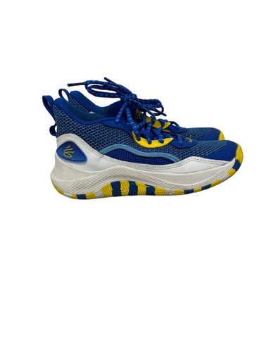 Used Under Armour CURRY Basketball Shoes Y White And Royal Blue Junior 04.5 11692-S000153341