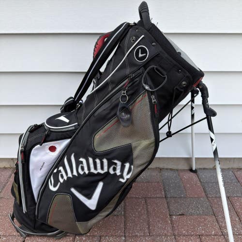 Callaway X Series Golf Stand Carry Bag Black Gold White 7 Way Dividers
