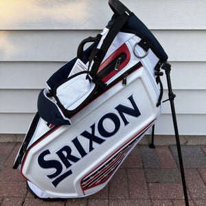 Srixon US Open Tour Staff Golf Stand Bag White Blue Red 4-Way Dividers USA