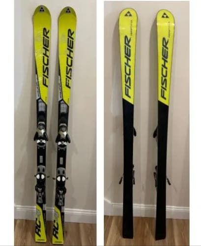 FISCHER RC4 WC GS GRAND SLALOM RACING SKIS 163cm w/ SALOMON SPHERIC BINDINGS