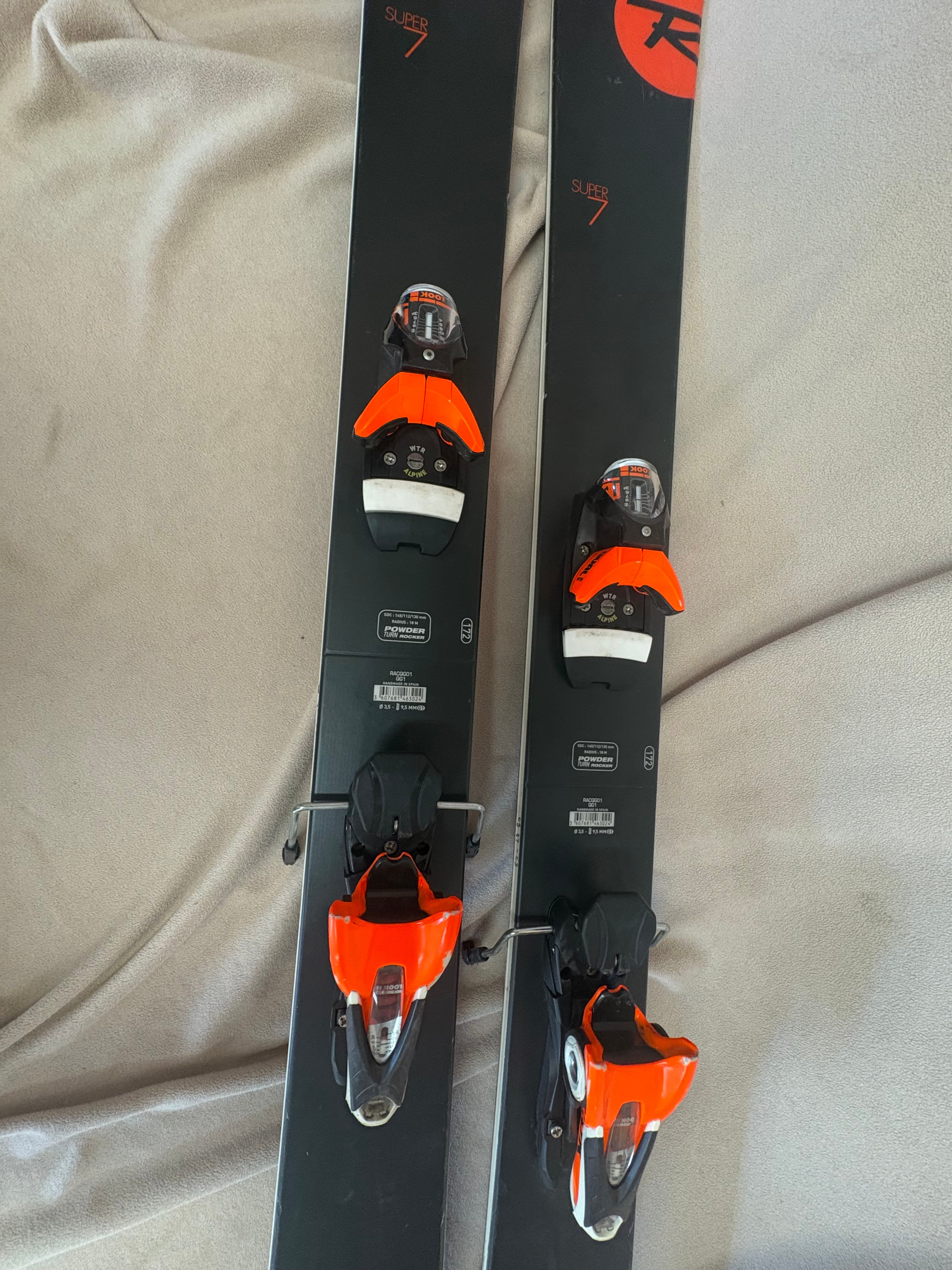 Rossignol Sin 7 172 cm Skis With Bindings 98 underfoot(Used