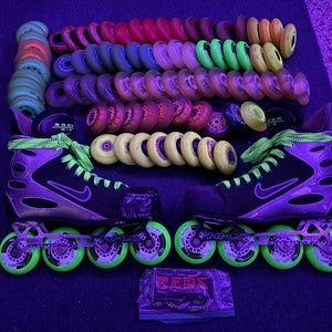 Mission Nike Inline Skates Size 10 (Used) + 78 Wheel Lot