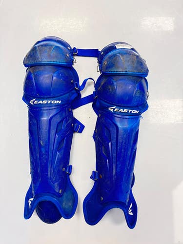 Used Easton 2 KNEE INTEMEDIATE Catchers Leg Guards Royal Blue Intermed 11860-S000311240
