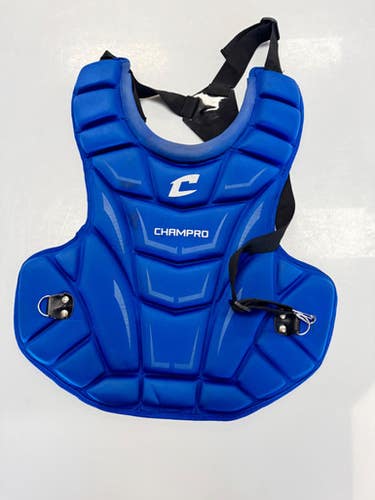 Used Champro CP102 NOT CERTIFIED Catchers Chest Protector Royal Blue Adult 11860-S000311237