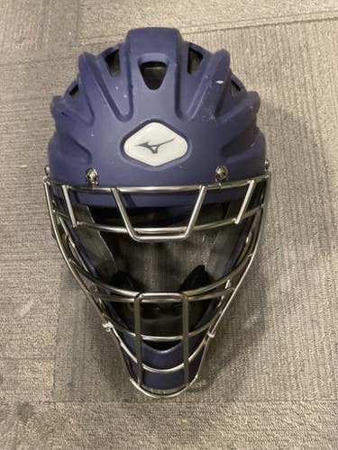 Used Mizuno SAMURAI CATCHERS HELMET Catchers Helmet w/Mask Navy Blue MD 11614-S000239163