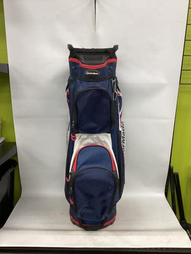 Used Taylormade 14 SLOT CART BAG USA Mens Cart Bag White/Red/Navy 11851-S000048434