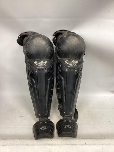 Used Rawlings CATCHERS SHINS BHKLG16 Catchers Leg Guards Black Adult 11851-S000048398