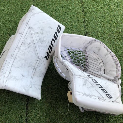 Intermediate Bauer Supreme M5 Pro Goalie Glove & Blocker Regular (Used)