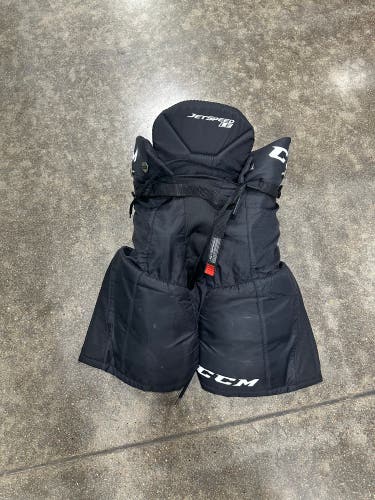 Black Junior Medium CCM JetSpeed LE Hockey Pants (Used)