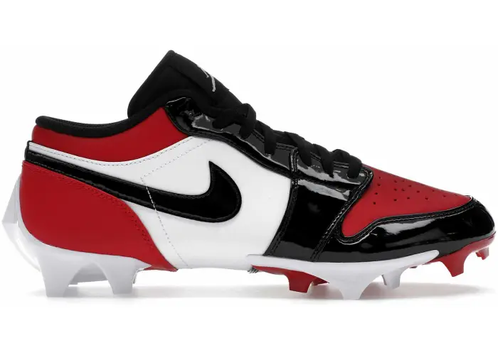 Size 16 - Jordan 1 Low TD Cleat Patent Bred Toe MENS FJ6245-601