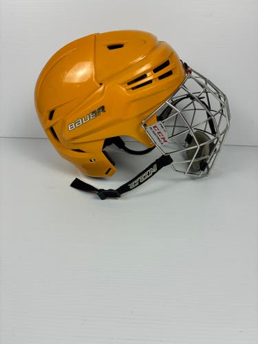 Used Large Bauer Re-Akt Helmet - Gold