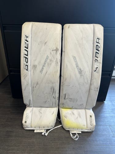 Small Bauer Supreme S190 Goalie Leg Pads (Used)