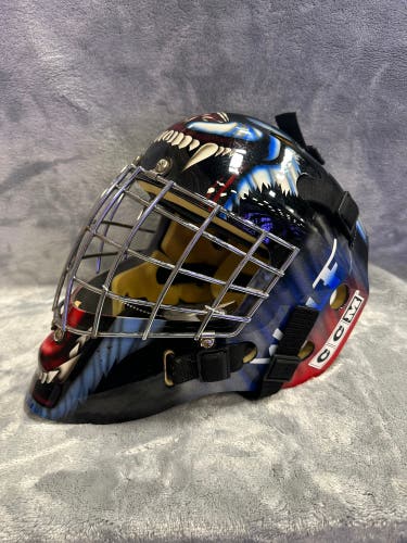 Blue Senior CCM GF6 "Wolf" Pro Goalie Mask (Used)
