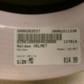 Used Adidas HELMET Batting Helmet No Mask White MD 11339-S000203537