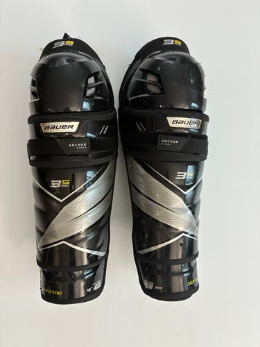 Used 15" Senior Bauer Supreme 3S Pro Hockey Shin Pads