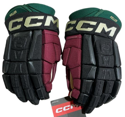 KELLER CCM Pro Stock 13” Hockey Gloves Coyotes Black (New) 78014