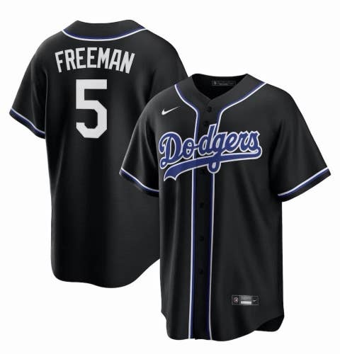 Nike Men's Los Angeles Dodgers Black Freddie Freeman #5 Carbon Jersey