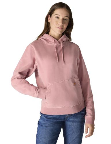 Carhartt Hoodie Women's L Pink French Terry Kangaroo Pocket Relaxed Fit JAX1719