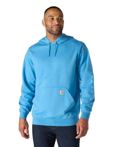 Carhartt Durham Hoodie Men 2XL Blue Graphic French Terry Kangaroo Pocket JAX1721