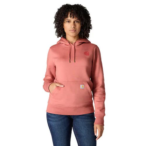Carhartt Iconic Clarksburg Hoodie Women's XS Dusty Cedar Fleece Pullover JAX1718