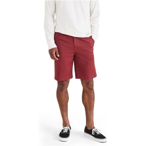 Dockers Supreme Flex Ultimate Shorts Men's 44 Burgendy Stretch Zip Fly UPS1029